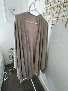 Barefoot Dreams Taupe Open Drape Cape